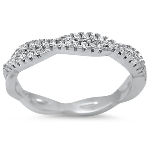 Infinity Style Cubic Zirconia .925 Sterling Silver Ring