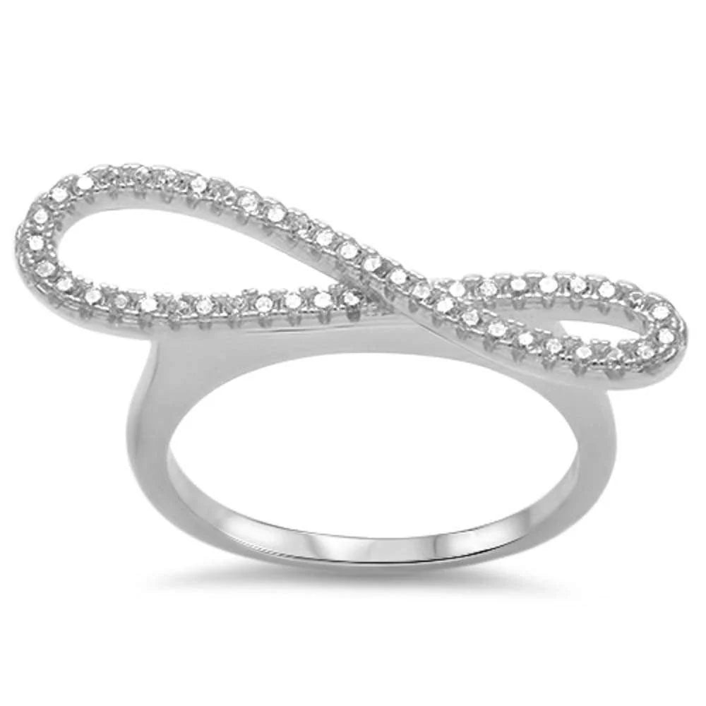 Cz Infinity .925 Sterling Silver Ring Sizes 4 , 5 ,10