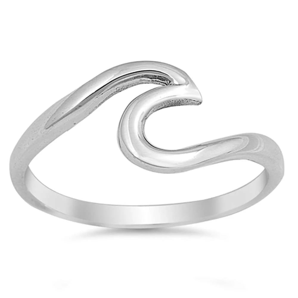 Wave Design .925 Sterling Silver Ring