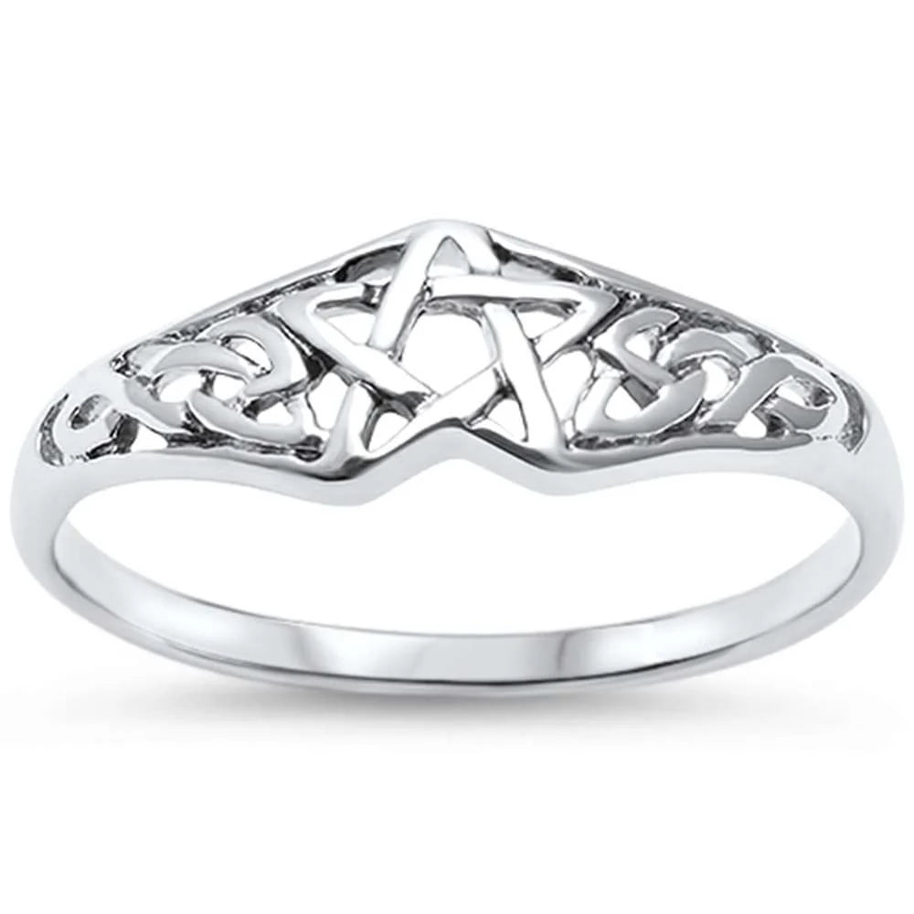 Pentagram Celtic Star .925 Sterling Silver Ring