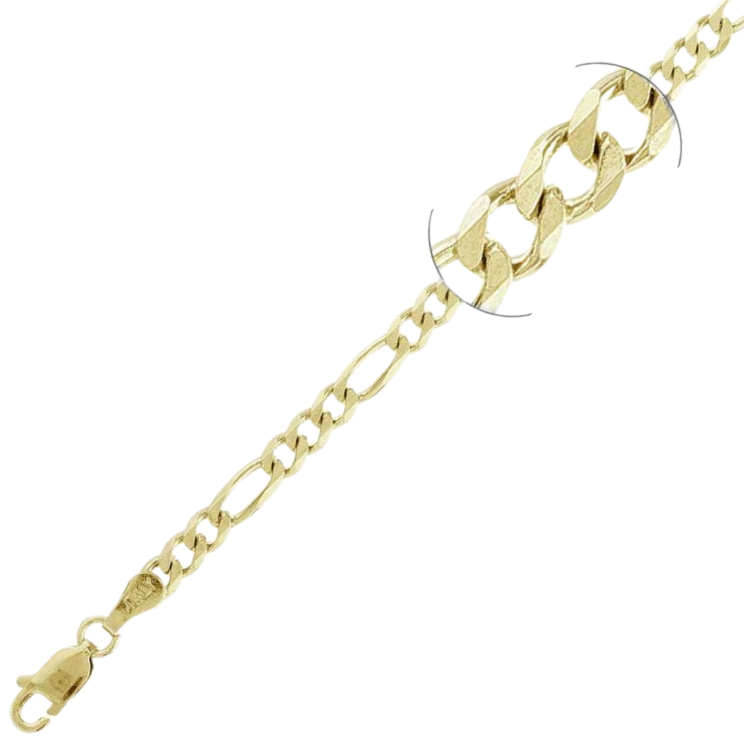 100-4MM Yellow Gold Plated Figaro Chain .925 Solid Sterling Silver Available In 7"-30" Inches