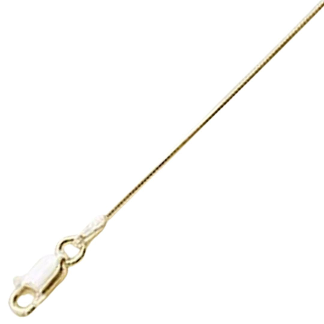 Yellow Gold Plated 0.7 MM 015 8 Sides Snake Chain .925 Solid Sterling Silver Sizes 16-20"