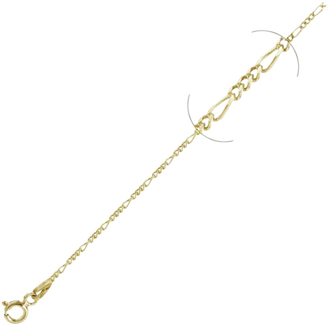 040-1.5MM Yellow Gold Plated Figaro Chain .925 Solid Sterling Silver Available In 16"- 24" Inches