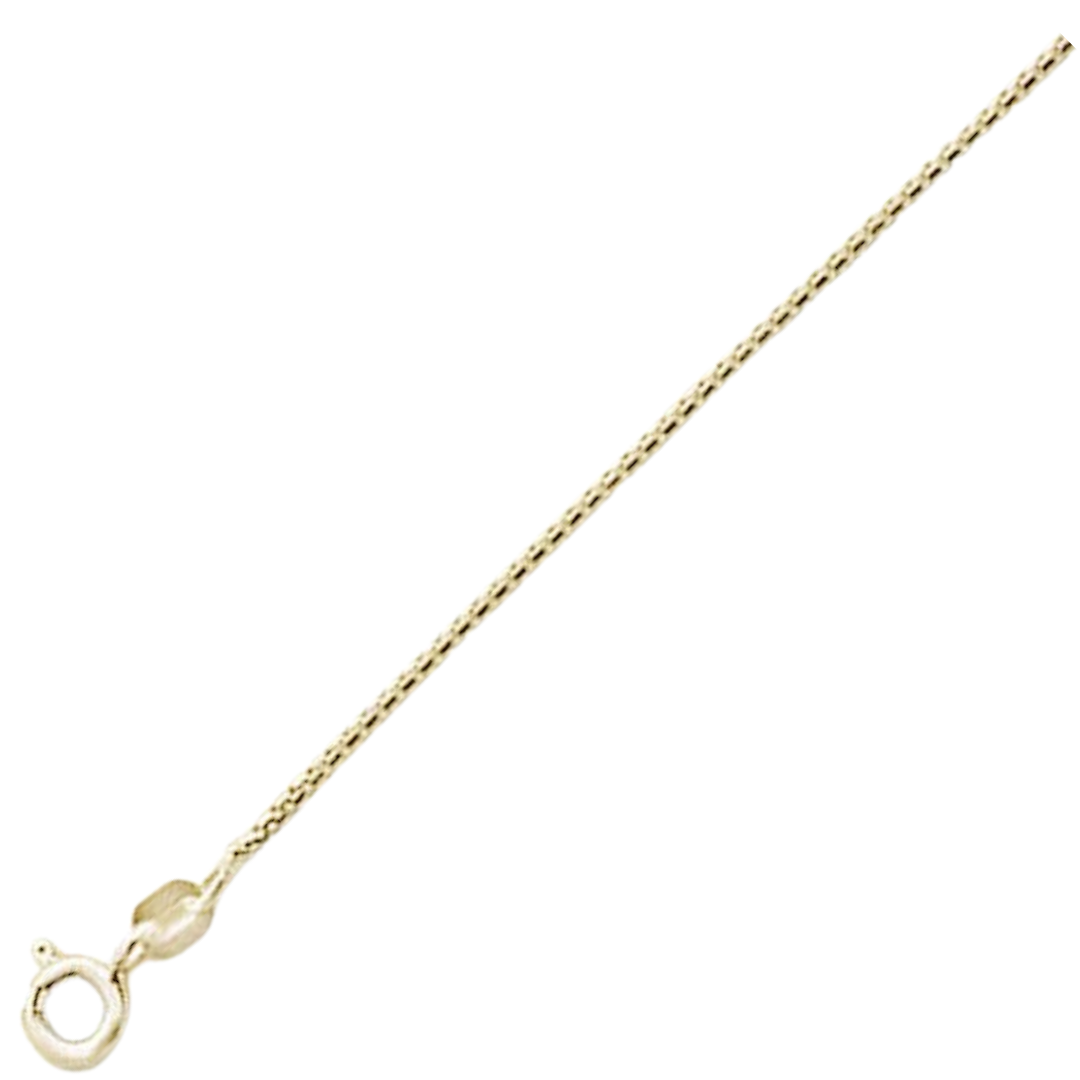 019-1MM Yellow Gold Plated Round Box Chain .925 Solid Sterling Silver Sizes 16-20"