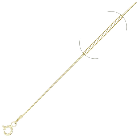 015-.9MM Yellow Gold Plated Snake Chain .925 Solid Sterling Silver Available In 16"- 22" Inches