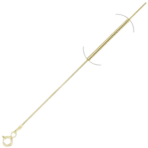 010-.8MM Yellow Gold Plated Snake Chain .925 Solid Sterling Silver Available In 16"- 22" Inches