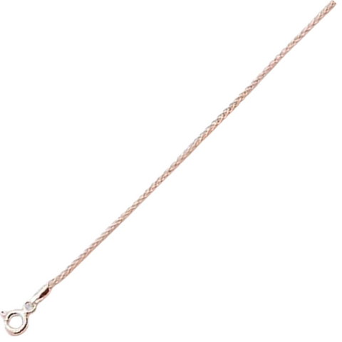 030 1.2MM Rose Gold Plated Wheat/Spiga Chain .925 Solid Sterling Silver Available In 16"- 22" Inches