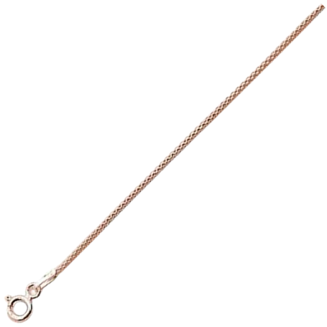 1.4MM Rose Gold Plated Popcorn Chain .925 Solid Sterling Silver Available In 16-22"