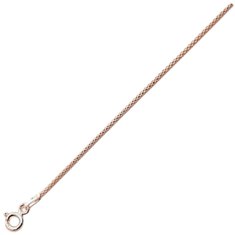 1.4MM Rose Gold Plated Popcorn Chain .925 Solid Sterling Silver Available In 16-22"