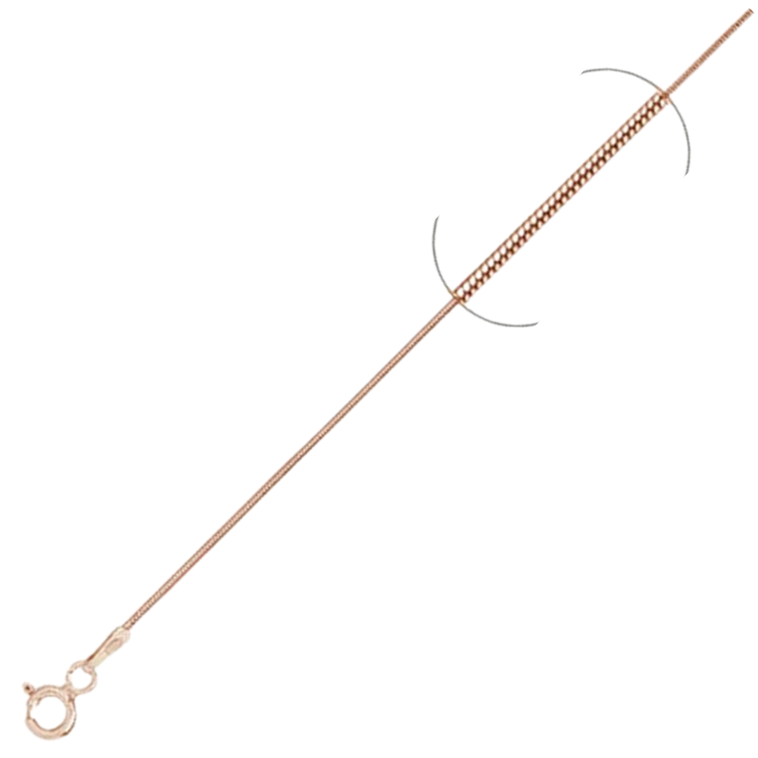 010-8MM Rose Gold Plated Snake Chain .925 Solid Sterling Silver Available In 16"- 22" Inches