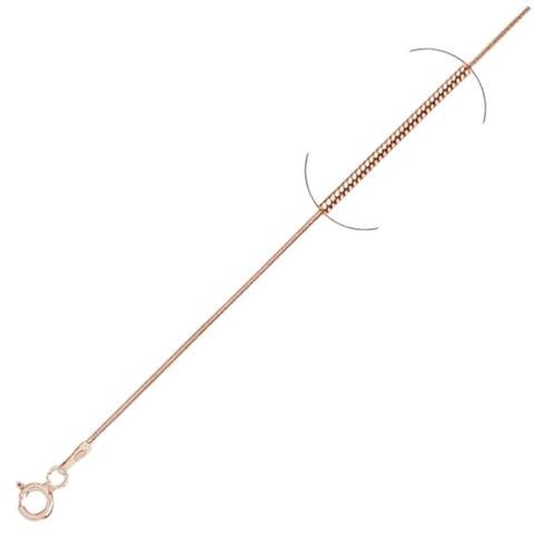 010-8MM Rose Gold Plated Snake Chain .925 Solid Sterling Silver Available In 16"- 22" Inches