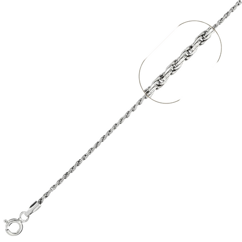 030-1.4MM Rope Chain .925 Solid Sterling Silver Sizes 7-30"