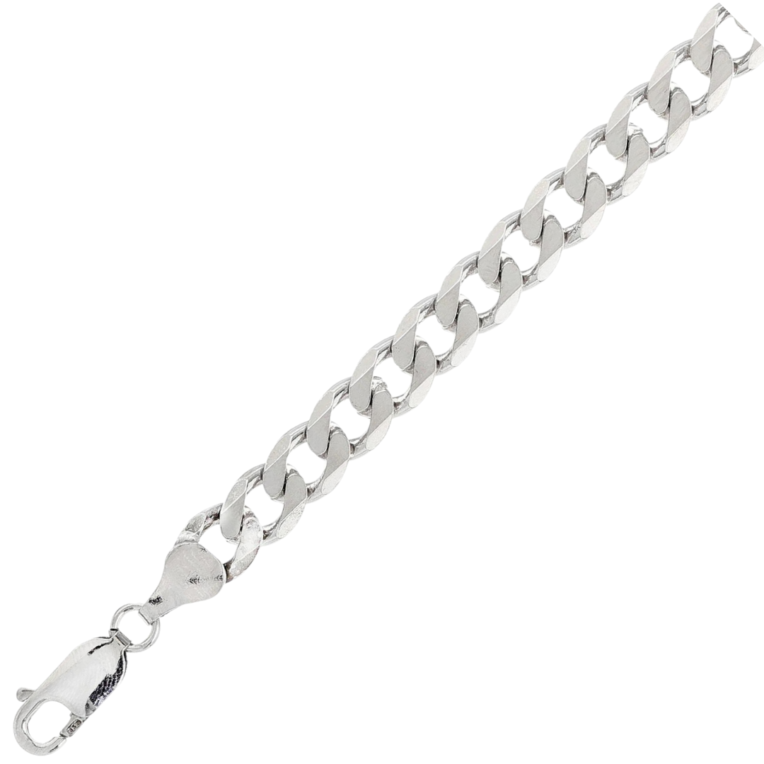 180-7.5MM Flat Curb Chain .925 Solid Sterling Silver Sizes 8-32"