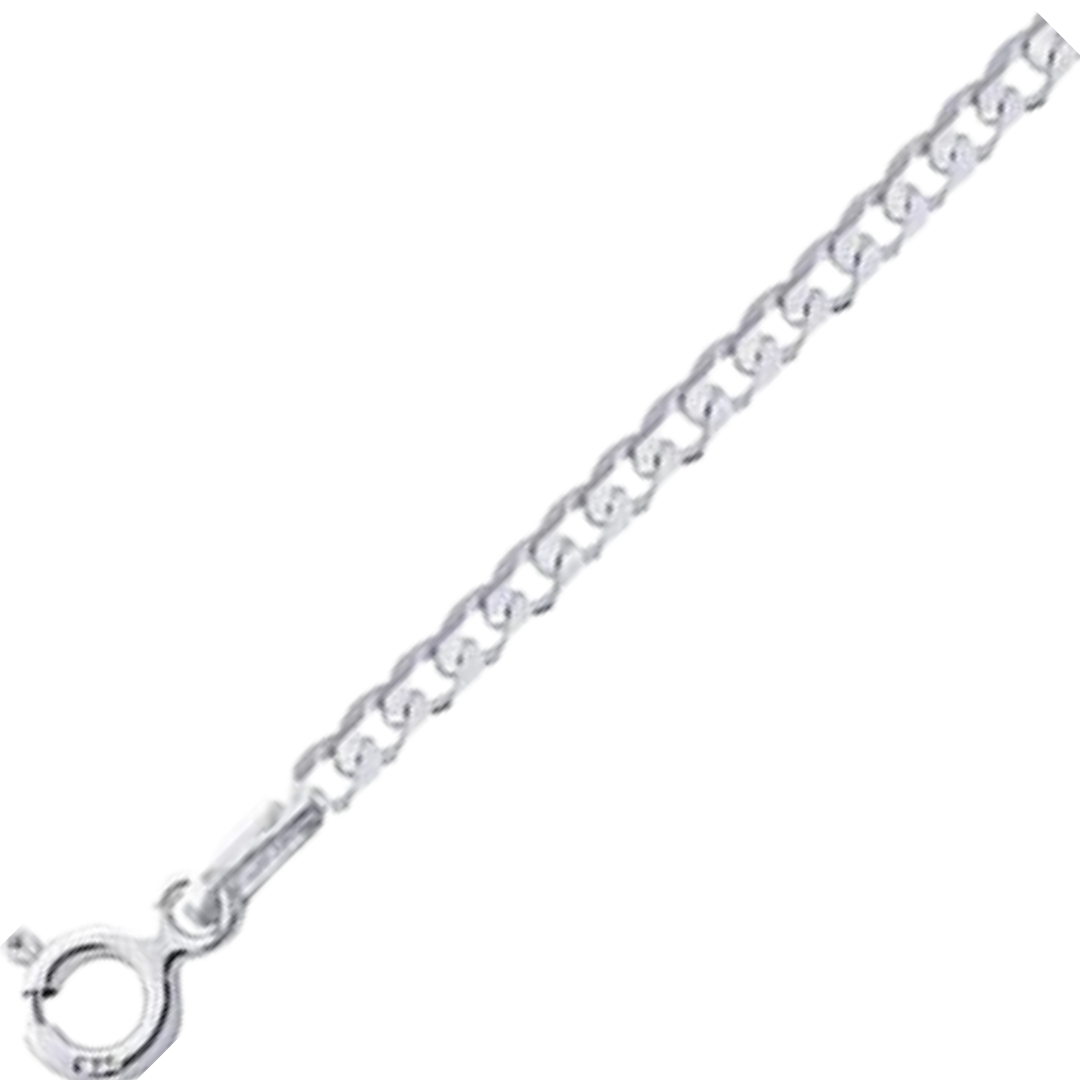 050-3MM Flat Curb Chain .925 Solid Sterling Silver Sizes 16-20"