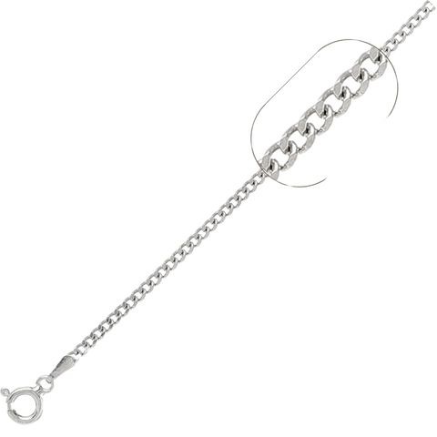 060-2MM Sterling Silver Curb Chain Made In Italy Available In 7"- 30" Inches