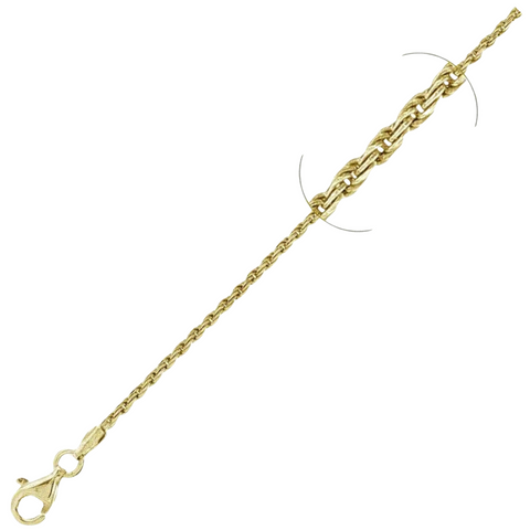 030 1.4MM Yellow Gold Plated Rope Chain .925 Solid Sterling Silver Available In 16"- 24 " Inches