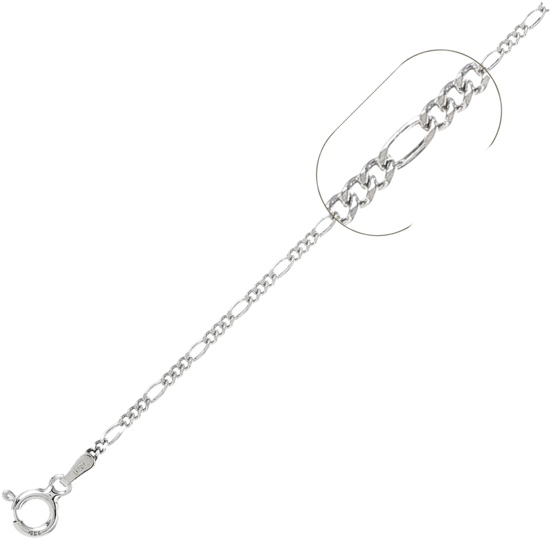 050-1.8MM Figaro Chain .925 Solid Sterling Silver Sizes 7-30"