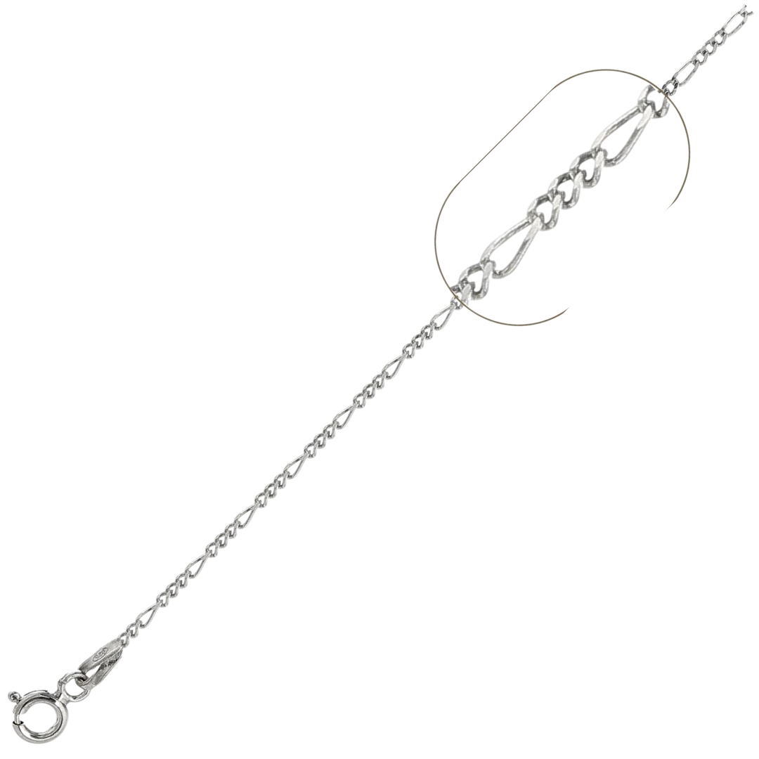 040-1.5MM Figaro Chain .925 Solid Sterling Silver Sizes 7-30"