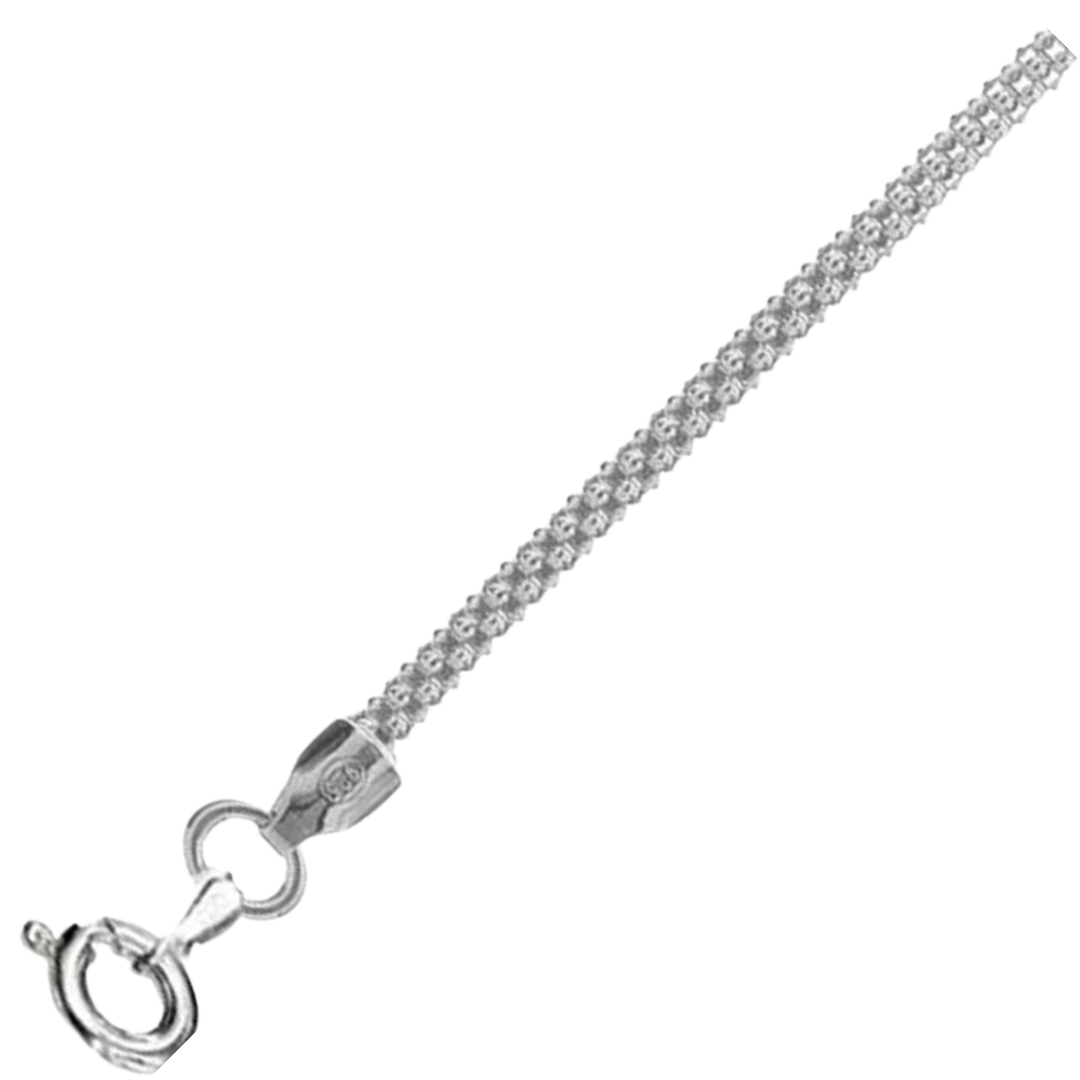 2.5MM Popcorn Chain Made In Italy .925 Sterling Silver Sizes 16-20"