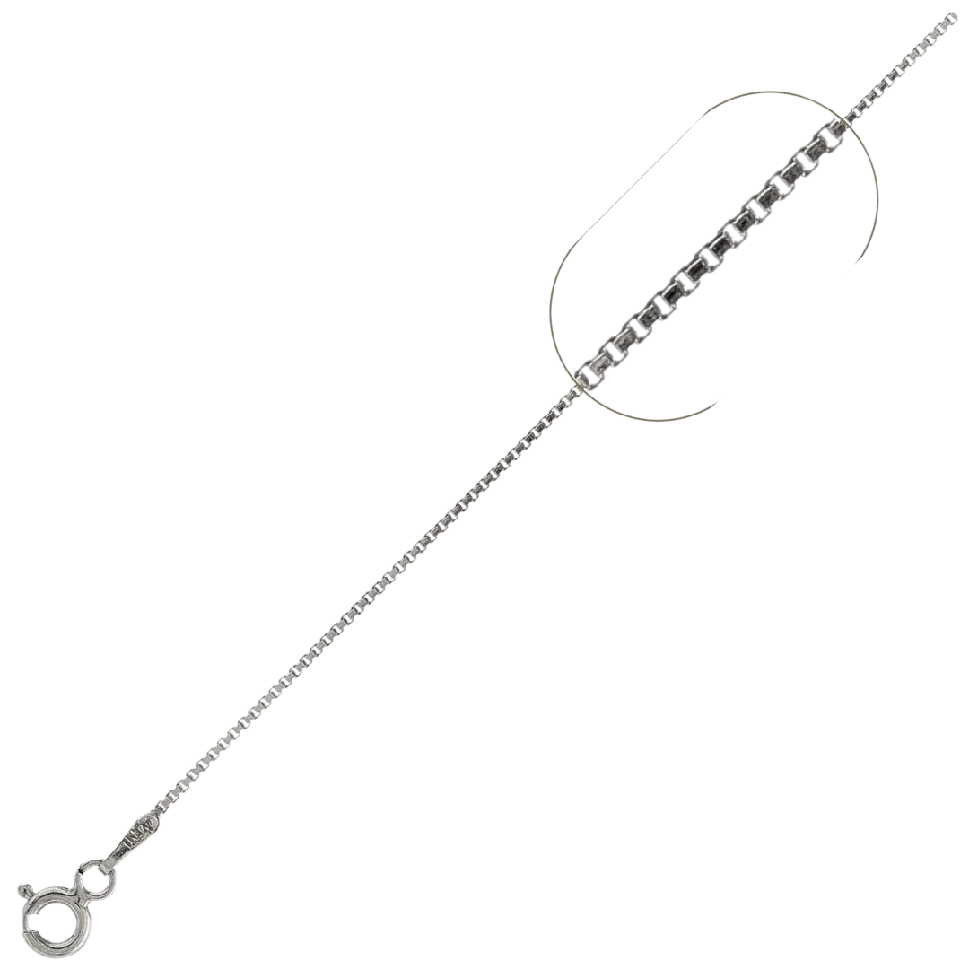 015-.8MM Box Chain .925 Solid Sterling Silver Sizes 14-30