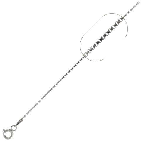 015-.8MM Box Chain .925 Solid Sterling Silver Sizes 14-30