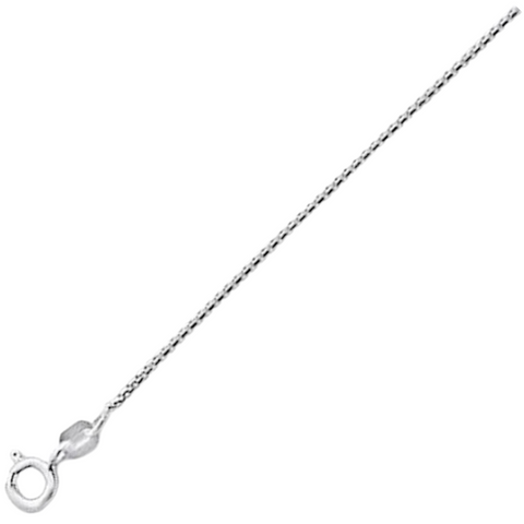 015-.9MM Round Box Chain .925 Solid Sterling Silver Sizes 16-22"