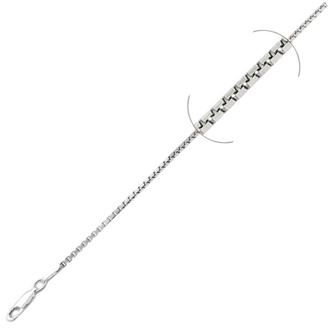 024-1.2MM Box Chain .925 Solid Sterling Silver Sizes 16-30"