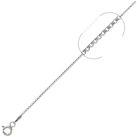 019-1MM Box Chain .925 Solid Sterling Silver Sizes 14-30"