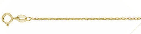 030- .6MM Yellow Gold Plated Cable Chain .925 Solid Sterling Silver Available In 16"- 22" Inches