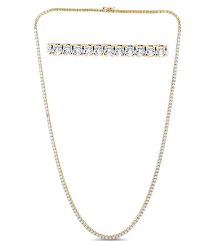 4.45ct G SI 14K Yellow Gold Diamond Tennis Necklace 16"