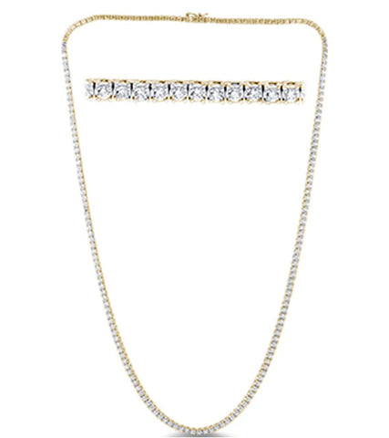 4.34ct G SI 14K Yellow Gold Diamond Tennis Necklace 16"