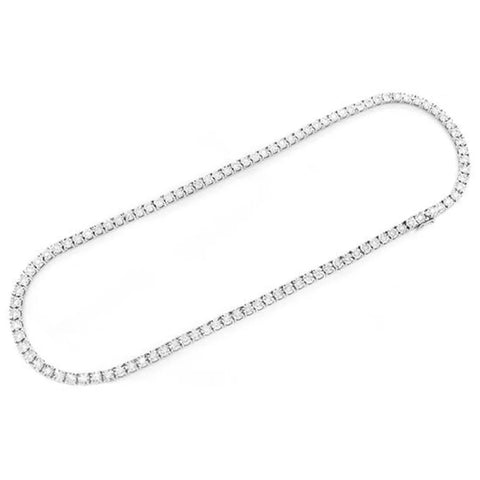 5.07ct 14K White Gold Tennis Miracle Illusion Necklace 22"