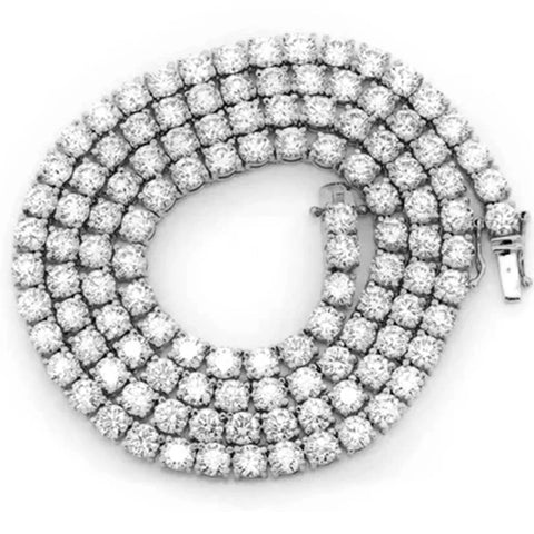 7.72ct G SI 14K White Gold Diamond Tennis Necklace 18"